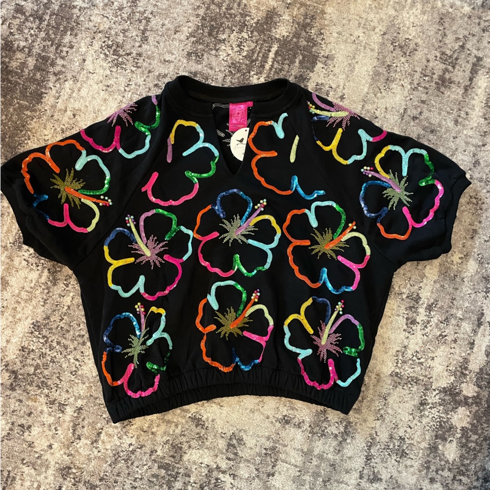 Queen of Sparkle Hibiscus Crop Top
